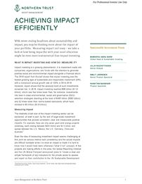 Achieving Impact Efficiently