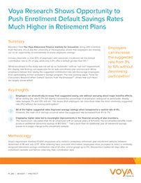 Voya Research on Default Savings Rates in Retirement Plans