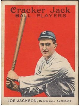 <b>Card:</b> 1914/15 E145 Cracker Jack<br>
<b>Value:</b> $15,000 - $100,000<br>
The center of the legend of eight men out, Shoeless Joe was the most infamous member of the Black Sox. This card is one of a handful Jackson cards, not the rarest but the most sought after.