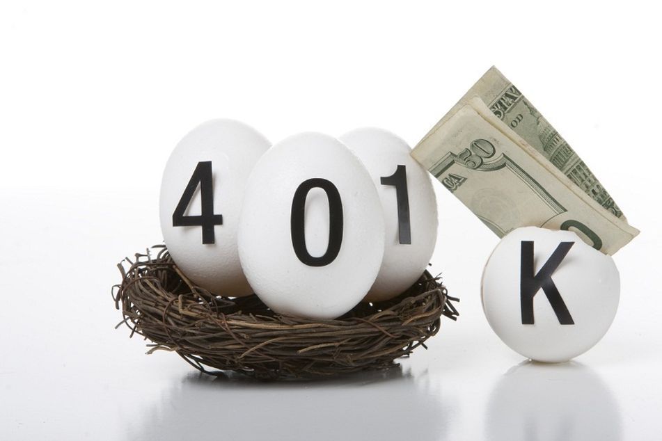 401k eggs in basket with folded money