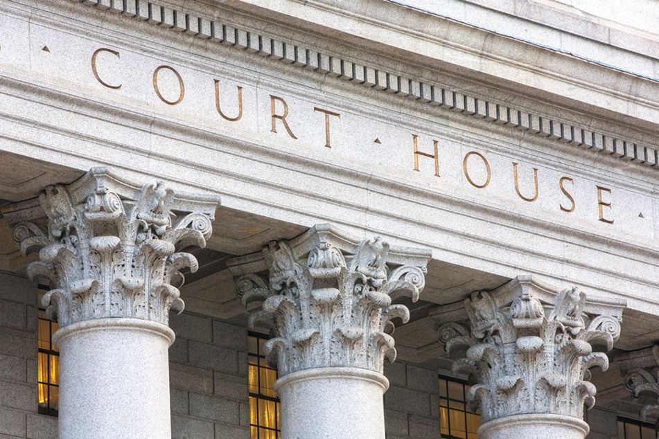 Facade of a court house