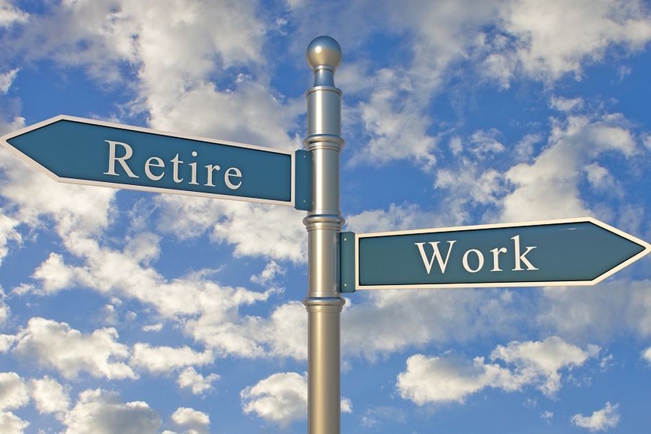 street-sign-pointing-to-retire-on-left-work-on-right