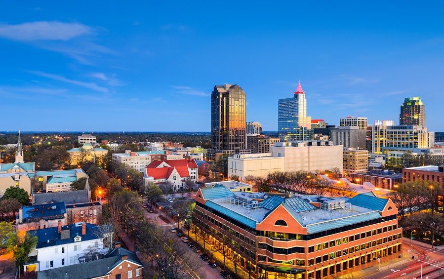 Raleigh, North Carolina, USA downtown city skyline.