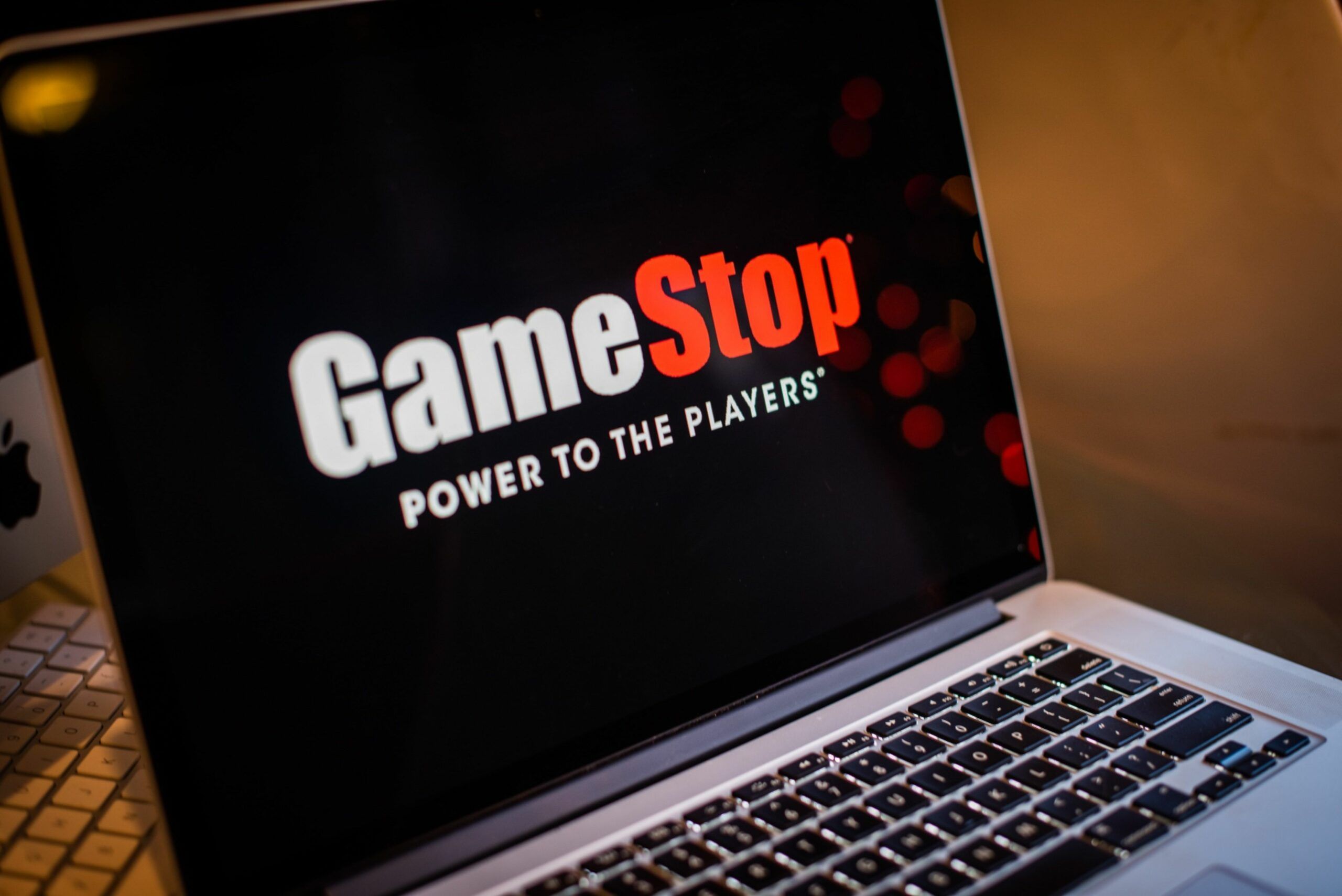 The GameStop Corp. logo on a laptop computer arranged in Hastings-On-Hudson, New York, U.S., on Friday, Jan. 29, 2021. 