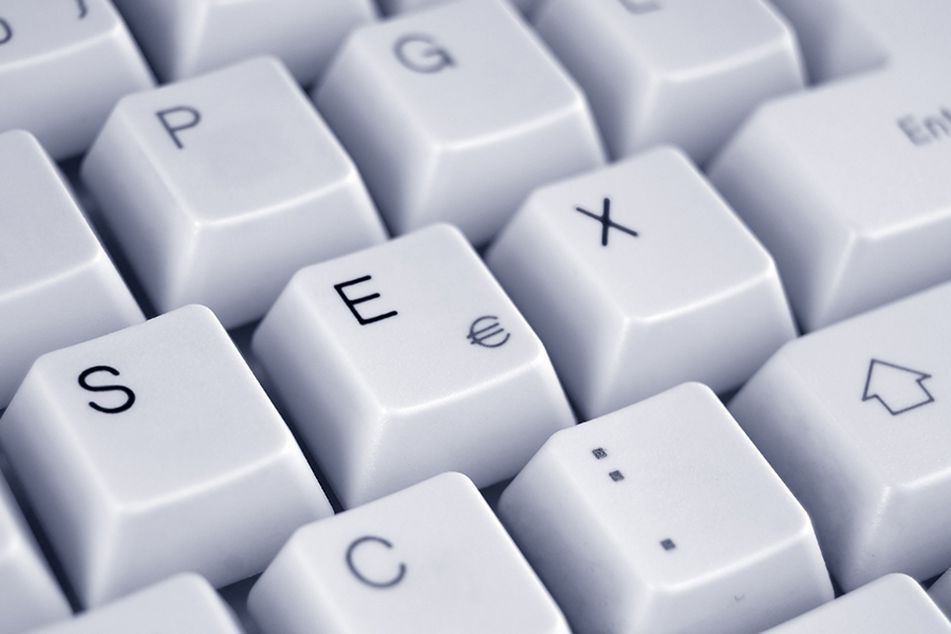 Computer keyboard letters spell out SEX