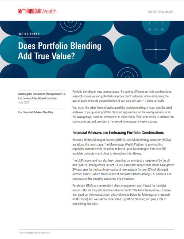 Does Portfolio Blending Add True Value?