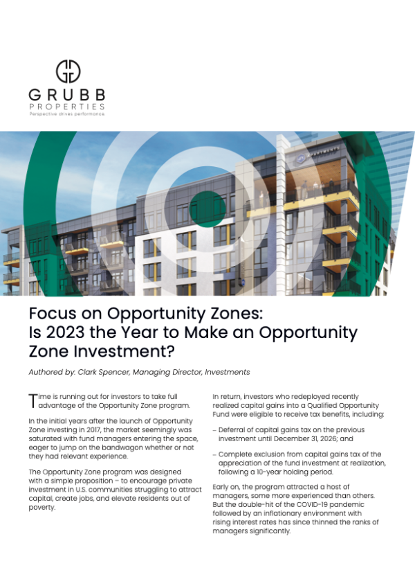 Focus on Opportunity Zones: Is 2023 the Year to Make an Opportunity Zone Investment?